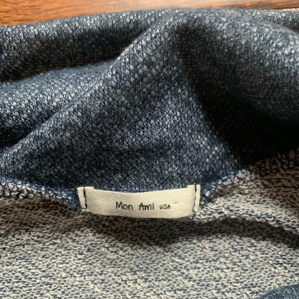 Mon Ami Heather Blue Cowl Neck Long Sleeve Lightweight Pullover Size Small